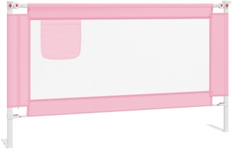 vidaXL Kleinkind Bettschutzgitter Bettgitter Kinderbettgitter Babybettgitter Gitter Kinderbett Babybett Rausfallschutz Rosa 140x25 cm Stoff