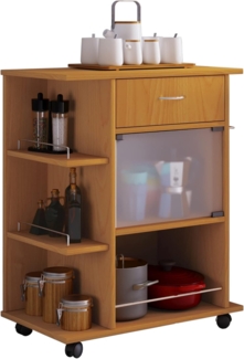 VCM Küchenmöbel Servierwagen Pocis 916893 Buche H. 80 x B. 65 x T. 39 cm