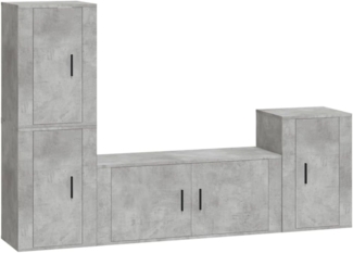 vidaXL 4-tlg. TV-Schrank-Set Betongrau Holzwerkstoff 3188602