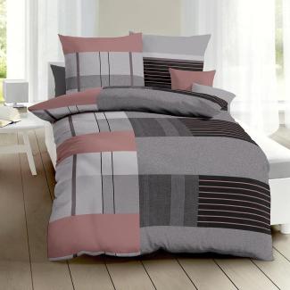 Kaeppel Biber Bettwäsche Straight anthrazit | 135x200 cm + 80x80 cm