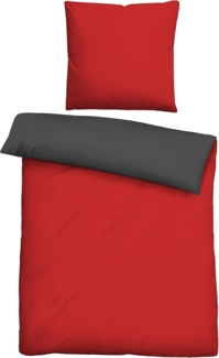 Traumhaft Schlafen - Castell - Markenbettwäsche 0560500 Microfaser Satin Bettwäsche, rubin, 1x 135x200 cm + 1x 80x80 cm