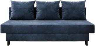 Designer Sofa Lino mit Schlaffunktion Samt Blau