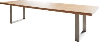 Esstisch Edge 300x100 Eiche Natur Edelstahl Schmal