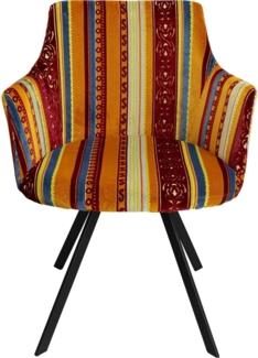Kare Design Drehstuhl Lady Loco Very British, Mehrfarbig, Esszimmerstuhl, Esszimmer, Wohnzimmer, Drehbar, 83 x 62 x 57 cm (H/B/T)
