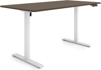 ESMART Germany ETX-121WE 160x80 cm Ebenholz Dekor Ergonomischer Steh-Sitz-Schreibtisch Stufenlos elektrisch höhenverstellbar 73,5-123,5cm 3xMemory Aktivitätserinnerung Soft-Start/Stopp Schnelle Montage