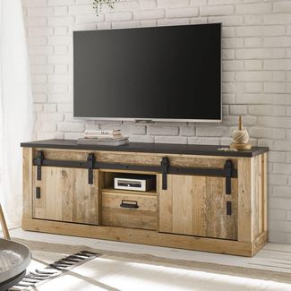 Lomadox Lowboard SHELTON-61, in Old Style hell Nb. mit anthrazit, B/H/T: ca. 162/61/43 cm