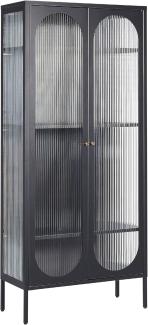 Vitrine FOXTON Metall 80 cm 35 cm Schwarz