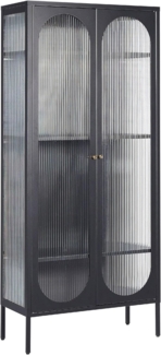 Vitrine FOXTON Metall 80 cm 35 cm Schwarz