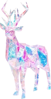 Gartendekoration LED POLARIS Rentier 90 cm Bunt