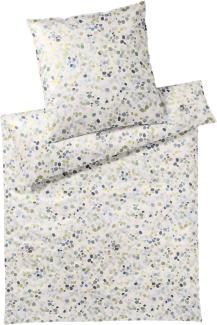 elegante Bambus-Baumwoll-Satin Bettwäsche Chips blaugrün|135x200 cm + 80x80 cm