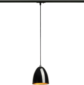 SLV PARA CONE 14, Pendelleuchte für 1 Phasen System, GU10, schwarz/gold - Leuchten mit 1 Phasen Adapter