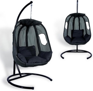 CCLIFE Hängesessel Hängesessel mit Gestell Kissen Hängeschaukel Indoor Outdoor,120 kg