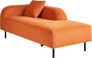 Chaiselongue Samtstoff orange linksseitig LE CRAU