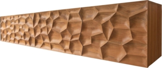 Delife 'Solu' Lowboard, 220 cm, Akazie natur, 2 Türen & 4 Schübe, schwebend, 3D-Front