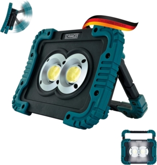 Schwaiger LED Arbeitsleuchte WLED210, 180° rotierbarer Standfuß, 3 Lichtmodi einstellbar, COB-LED, Weiß, IPX4, 3 Leuchtmodi