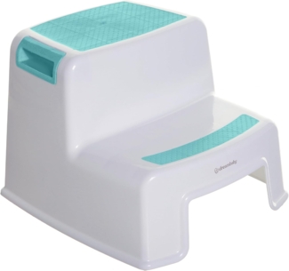 Dreambaby F685 Kinder-Tritthocker Tritt-Schemel Kinder-Hocker Anti-Rutsch, zweistufig, weiß/blau
