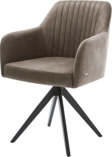 Drehstuhl Greg-Flex Kreuzgestell kantig schwarz Vintage Taupe