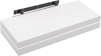 WOLTU 2X Wandregal Wandboard Bücherregal Regale für Deko Wandablagen aus MDF Holz, 2er Set Hängeregal Weiss, 40x23x3,8cm RG9372ws-2