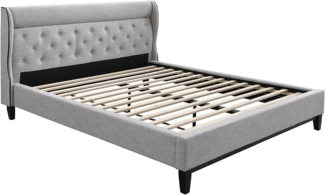 Vente-unique - Bett 160 x 200 cm - Grau - MARSDENIO