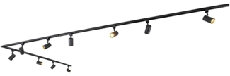 Qazqa Schienensystem-Sets Jeana, 476 cm, (1-tlg), GU10, Schwarz, Modern, Aluminium, Deckenstrahler 10-flammig