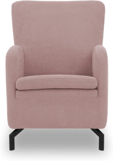 DOMO. collection Sessel Franca, Polstersessel mit hoher Rückenlehne und Metallfüßen, Einzelsessel, Armsessel 68 x 82 x 93 cm (BxTxH), rosa