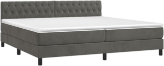 vidaXL Boxspringbett mit Matratze Dunkelgrau 200x200 cm Samt, Härtegrad: H2 [3141504]