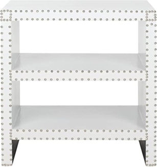 SAFAVIEH Glam Wooden Accent Table, in White, 40 X 60 X 59.94