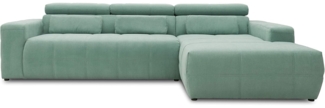 DOMO. collection Brandon Ecksofa, Sofa mit Rückenfunktion in L-Form, Polsterecke, Eckgarnitur, mint, 288 x 228 x 80 cm