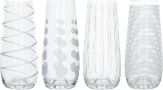 MIKASA Cheers Martinigläser, 290 ml, 4 Stück, Kristallglas, Silber, 230 ml, Set of 4