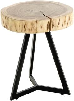 Beistelltisch >54955< in akazie, schwarz, Massivholz, Metall - 43x35cm (HxD)