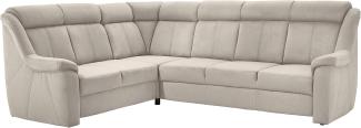Cavadore Ecksofa Beata im modernen Design / Polstercouch in L-Form / 261 x 98 x 211 / Mikrofaser Hellbeige