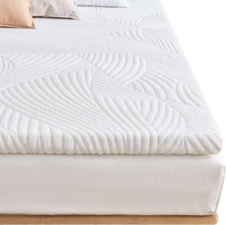 Sweetnight Topper 90x200cm,Matratzen Topper Viscoelastische Matratzenauflage Gelschaum Matratzentopper 90x200,Gel Memory Foam Topper,mit Abnehmbarem und Waschbarem Bezug,5cm Höhe, Weiß