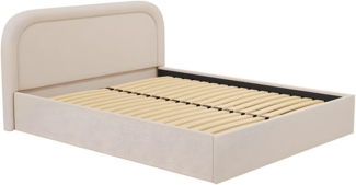 Vente-unique - Bett mit Bettkasten - 200 x 200 cm - Bouclé-Stoff - Beige - FIREZA