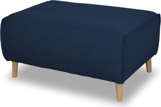 DOMO. collection Polsterhocker Jules FK mit Federkern und Holzfüßen, Sofa Hocker, Beistellhocker, Sitzhocker, 97 x 66 x 47 cm (BxTxH), in dunkelblau