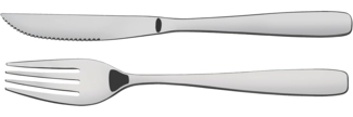 Tramontina 66960-917 Essentials Steakbesteck, 2 teiliges Set, Steakmesser und Steakgabel, Edelstahl 430, AISI 420
