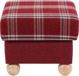 Monarch Hocker Flachgewebe Rot Buche Natur