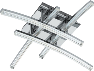 Eglo 96093 Deckenleuchte Pertini in chrom und transparent 4X5W L:35 H:11cm