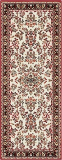 Kurzflor Orient Teppich Zabul - 80x250x0,8cm - rot, creme