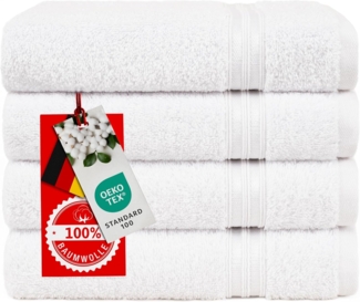 HAMMETEX Handtuch Set 4er Set Handtücher 50x100 cm, 100% Baumwolle, Weich & Saugstark, Frottier (Set, 4-St), mit Bordüre, einfarbig, weich