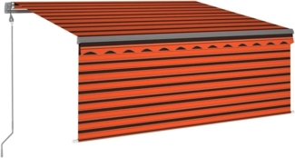 vidaXL Gelenkarmmarkise Automatisch mit Jalousie 3,5x2,5 m Orange Braun