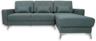 VitaliSpa Ecksofa Schlafsofa Boxspringsofa York Schlaffunktion Bettkasten blau