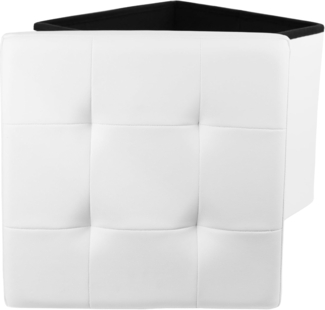 HOME DECO FACTORY Faltbare Hocker Aufbewahrungsbox, Weiß