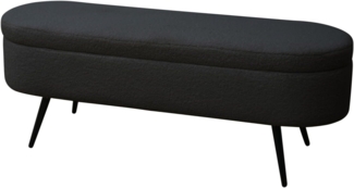 SVITA Sitzbank IVY, mit Stauraum, Hocker, Ottomane, Teddybouclé, Schwarz