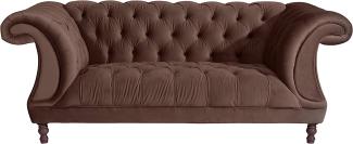 Ivette Sofa 2-Sitzer Samtvelours Braun Buche Nussbaumfarben