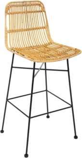 Atmosphera - Barstuhl Kubu - Metall und Rattan - Beige