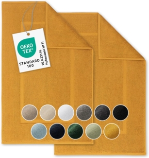 Blumtal Badematte Premium Frottier, schnell trocknend, strapazierfähig, Baumwolle, Rechteckig, 2. St, waschbarer Badvorleger 50x80 cm, saugstark & weich