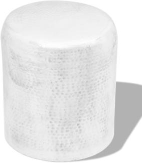 vidaXL Hocker/Beistelltisch aus gehämmertem Aluminium Silbern [242326]