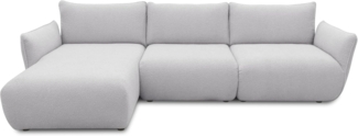 DOMO. collection Ecksofa Minas, Modulsofa in L-Form mit Taschenfederkern und attraktiver Biese-Naht, Sofa, Polsterecke, Eckcouch 276 x 168 x 79 cm (BxTxH), hellgrau