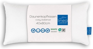 LINEA by böhmerwald - cosy - hochwertiges Kopfkissen balance, 40x80, 70% Federn Klasse 1, 30% kuschlige neue Daunen, Allergiker geeignet, waschbar bis 60°C, in Deutschland produziert