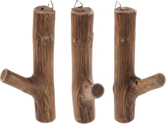 DESIGN DELIGHTS Wandgarderobe 3x GARDEROBENHAKEN LIMB, 15cm(H) Kleiderhaken, Wandhaken aus Ästen